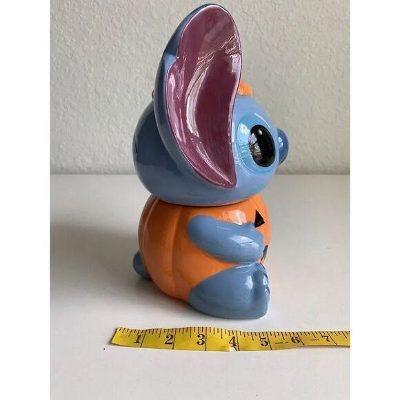 Disney Pumpkin Stitch Halloween Cookie Jar 2022 Stitch from Lilo & Stitch NEW - Picture 7 of 8